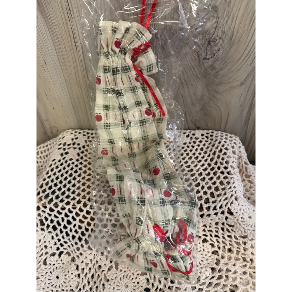 Giftco Cloth Recycle Bag Plaid Apple Grocery Bag Dispenser Holder
